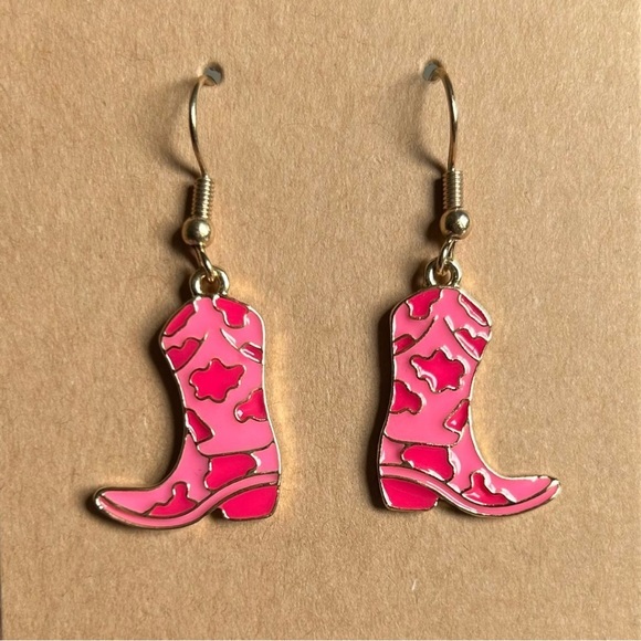 Jewelry - Out of Stock - Pink Cowboy Boot Earrings